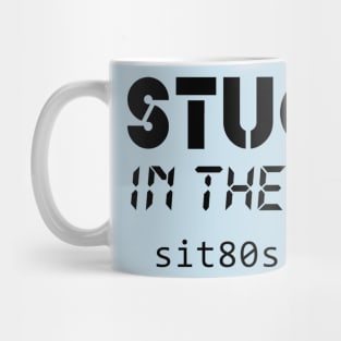 Stuck in the '80s logo with URL Mug